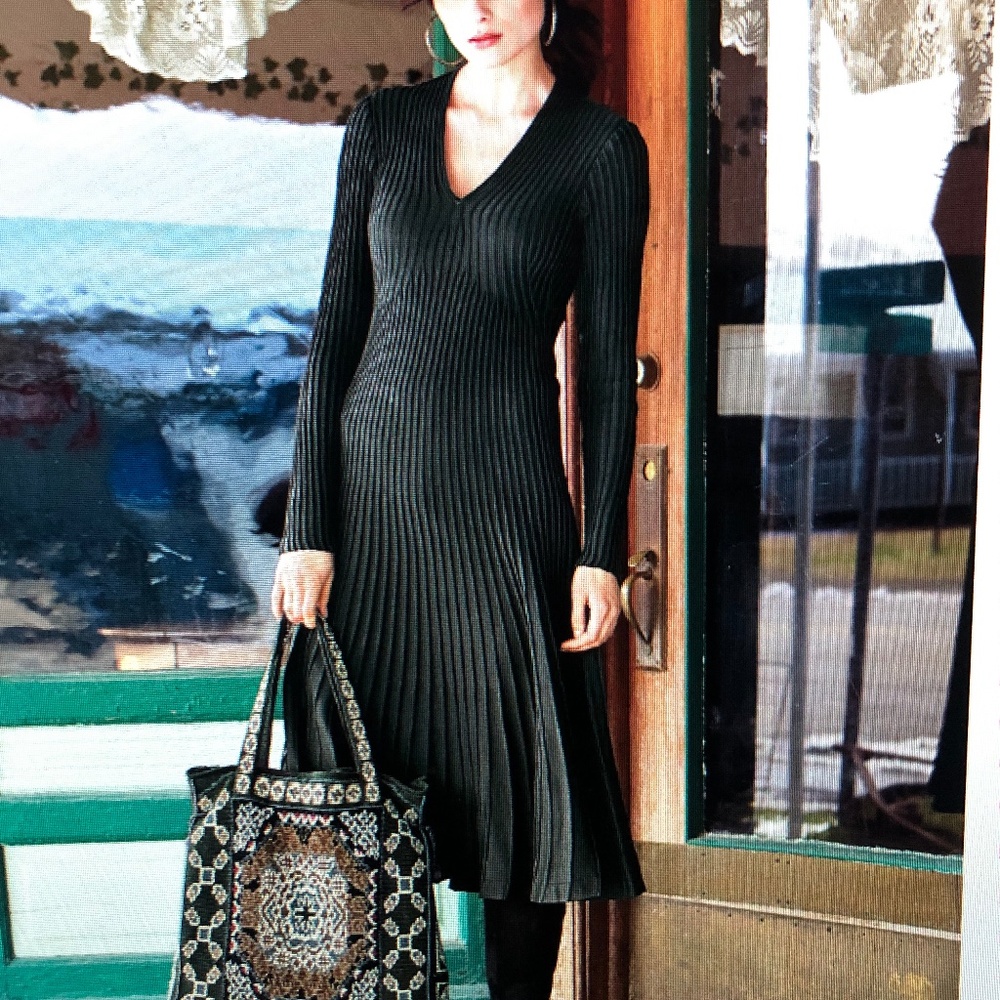 Peruvian Connection Julieta Long Sleeve Pima Cotton Dress